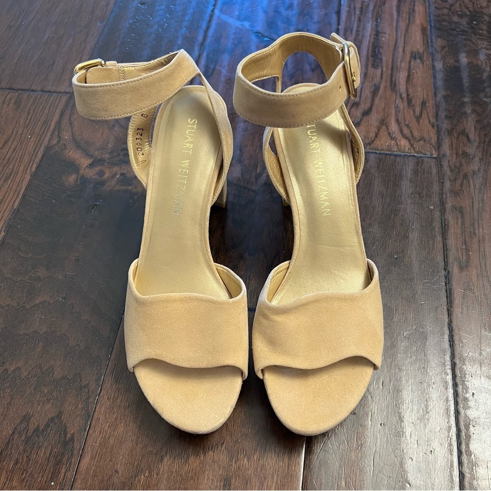 Stuart Weitzman Beige Ankle Strap Heels